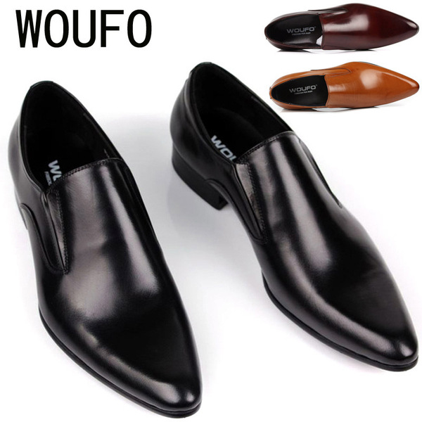WOUFO Casual trend shoes English style pointed-toe