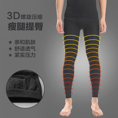 Men's shaping underwear set, lightweight and breathable, high-pressure abdominal compression pants, butt-lifting 9/10th leggings, black K62