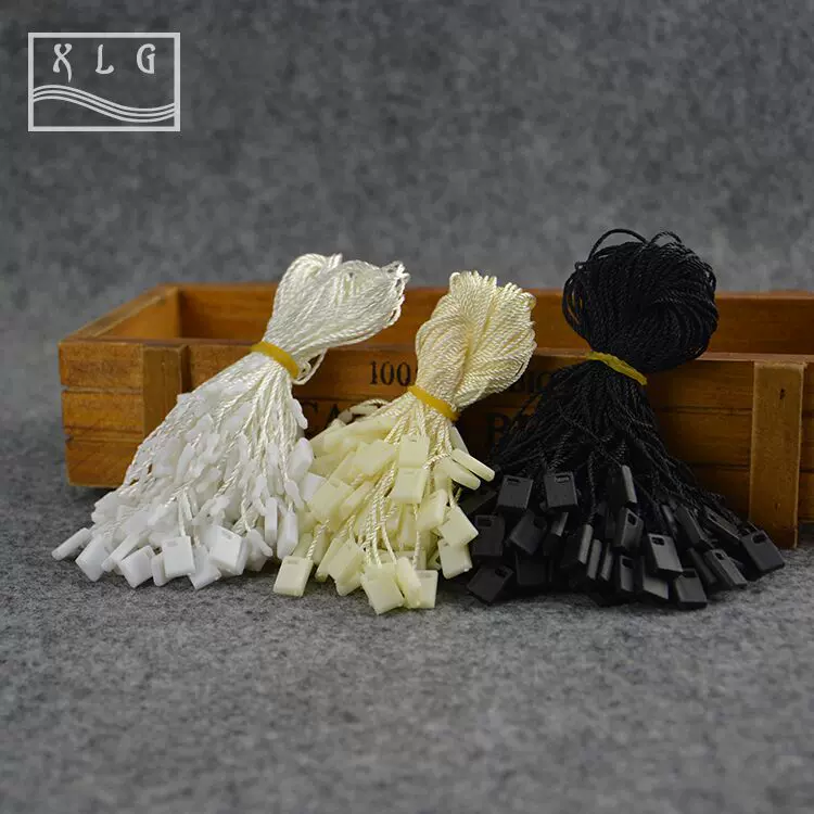 男女装高质量吊粒吊绳 服装吊绳现货批发 棉线通用塑料四方吊粒