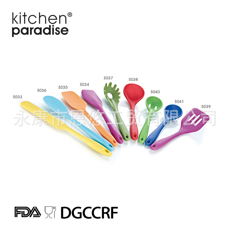 热销推荐硅胶铁件锅铲 创意硅胶锅铲9件套 食品级热卖硅胶锅铲