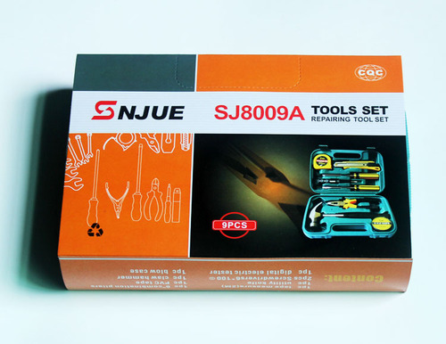 Commonly used combination tool box 9-piece set Car hardware tool bag with hammer tool set 8009B