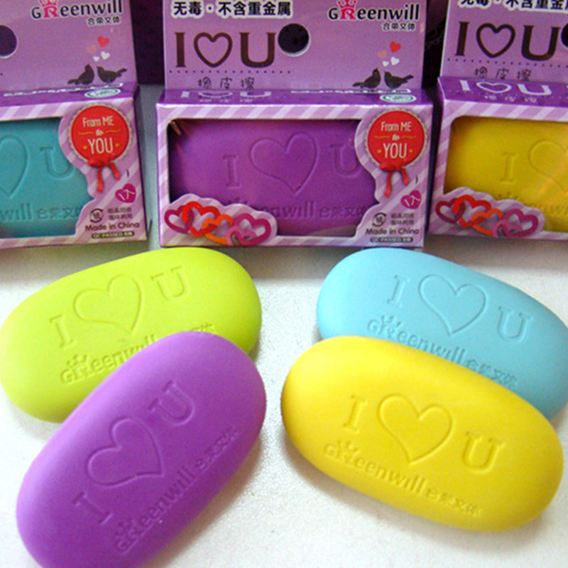 I LOVE YOU 1PS caucho guijarro creativo adorable fábrica de papelería de caucho al por mayor