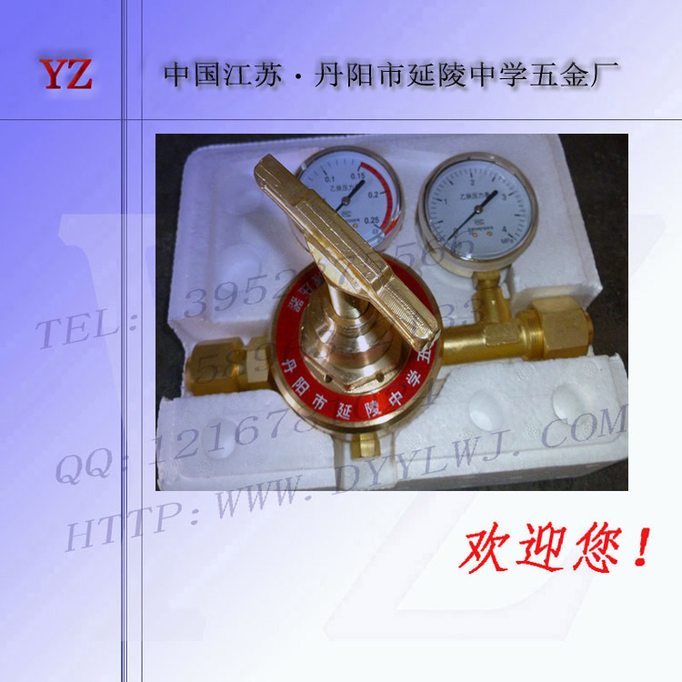 EQJ-224管道乙炔减压器 乙炔汇流排专用调节阀 单节双表减压器
