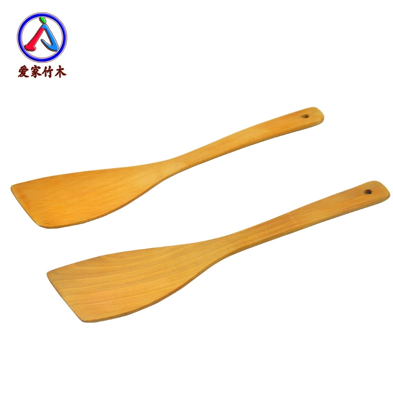 Factory direct sales golden large inclined spatula non-stick wooden cooking spatula wooden frying spatula wooden spatula 5 yuan store