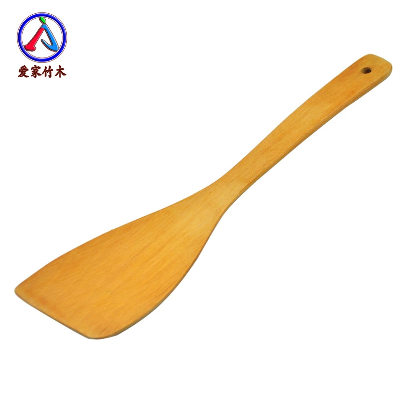 Factory direct sales golden large inclined spatula non-stick wooden cooking spatula wooden frying spatula wooden spatula 5 yuan store