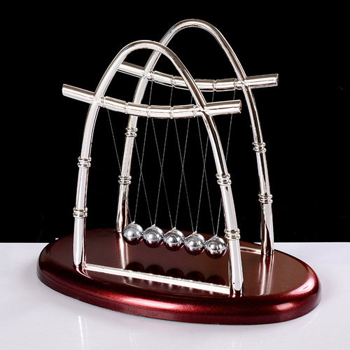 3 large, medium, and small sail-shaped Newtonian collision pieces, inertia collision balls, arched iron and wooden handicrafts, novelty gifts
