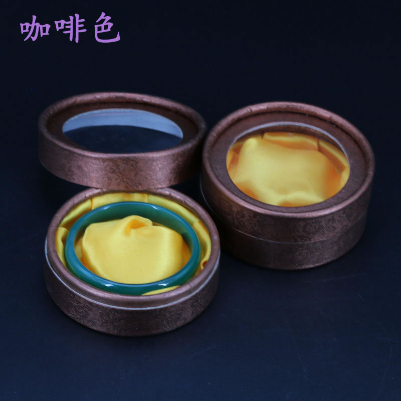 大圆形开天窗首饰包装盒手镯手串饰品盒佛珠盒银饰木珠手链盒批发