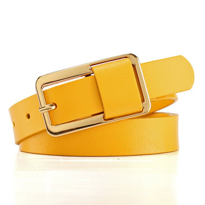 Leather fashionable universal belt, green trousers, genuine leather, Korean style, simple and elegant design
