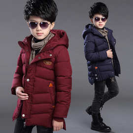 童装2022冬装新款男童棉衣韩版中大童儿童连帽中长款加厚棉服外套