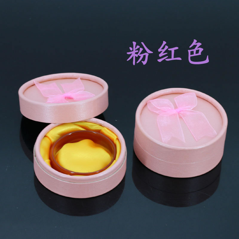 大圆形蝴蝶结手镯盒手链盒木珠手串珠宝首饰盒佛珠饰品银饰盒批发