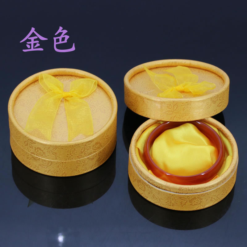 大圆形蝴蝶结手镯盒手链盒木珠手串珠宝首饰盒佛珠饰品银饰盒批发