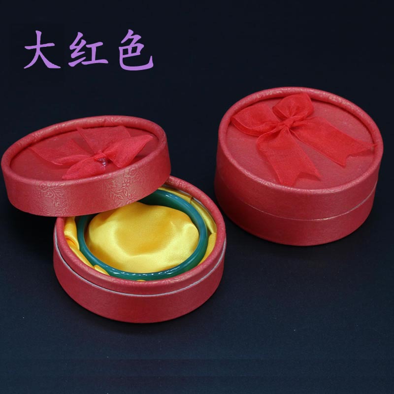 大圆形蝴蝶结手镯盒手链盒木珠手串珠宝首饰盒佛珠饰品银饰盒批发