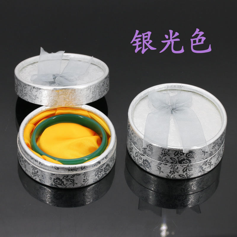 大圆形蝴蝶结手镯盒手链盒木珠手串珠宝首饰盒佛珠饰品银饰盒批发