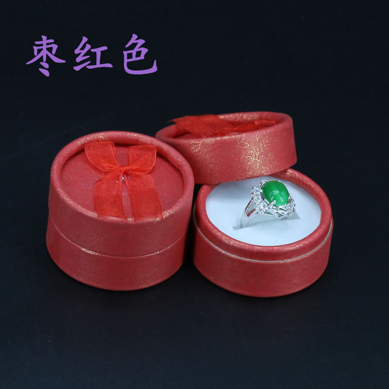 小圆形韩国首饰戒指盒饰品盒银饰礼品盒工厂蝴蝶结耳钉礼盒