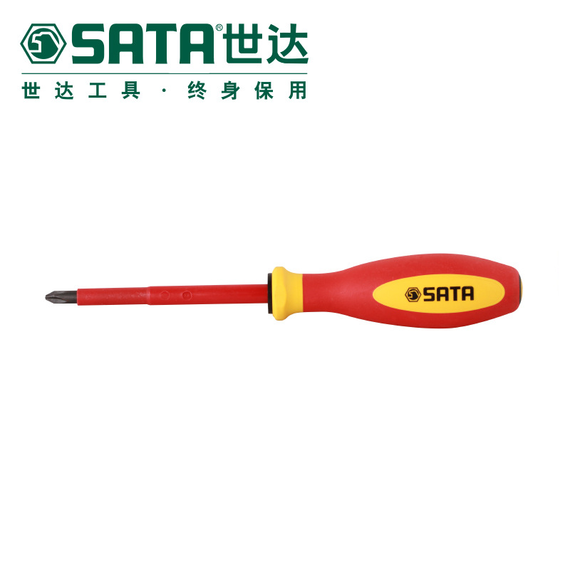 世达(SATA)G系列三色柄十字绝缘螺丝批 #3X150mm 61214