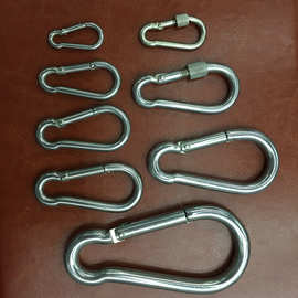葫芦形304不锈钢弹簧钩 登山扣 弹簧扣5*50MM