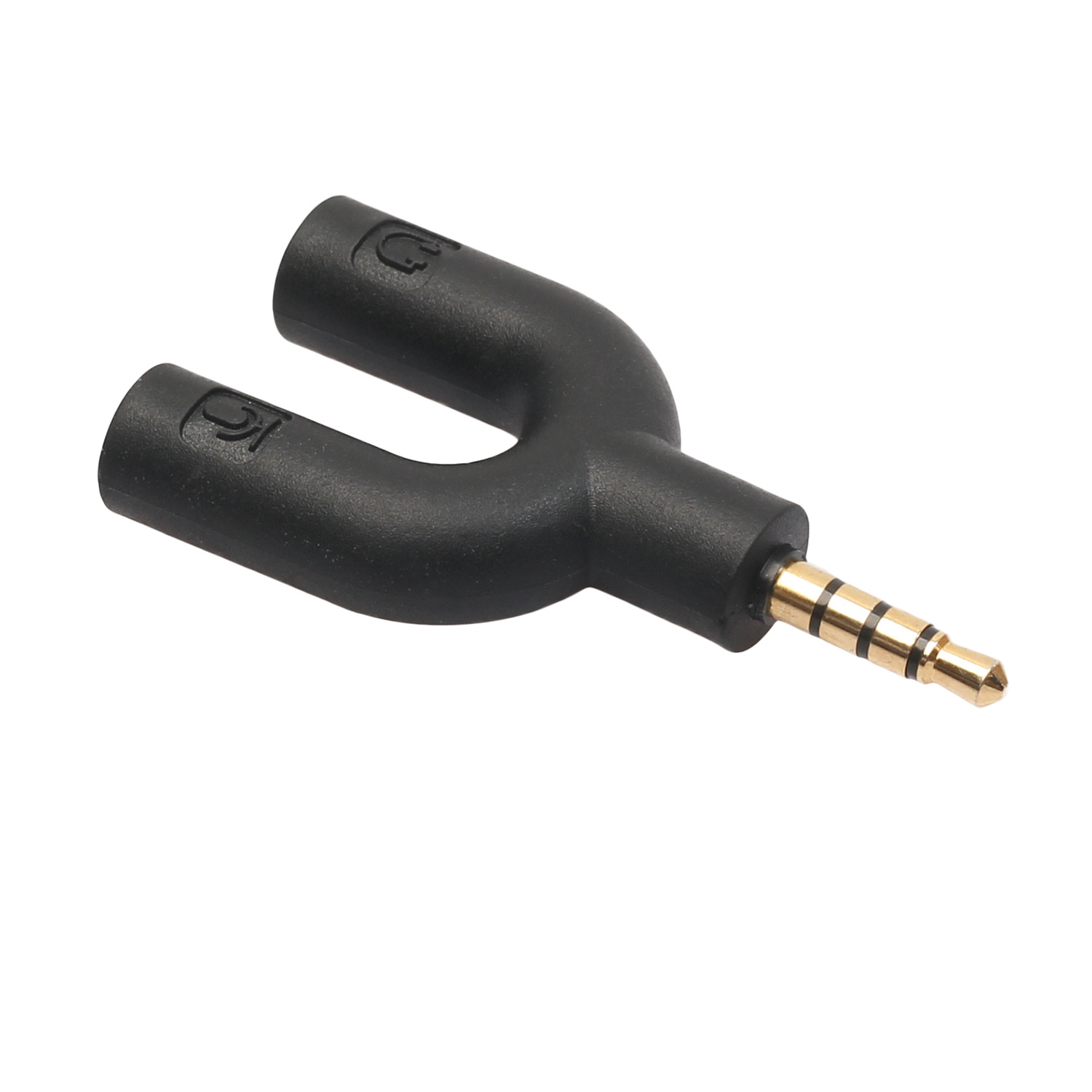 U型 CTIA标准3.5mm一公二母手机转耳机麦克风分线器转接头