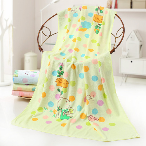Microfiber cartoon printed bath towel absorbent children's large towel bath wrap quick dry beach towel wholesale factory