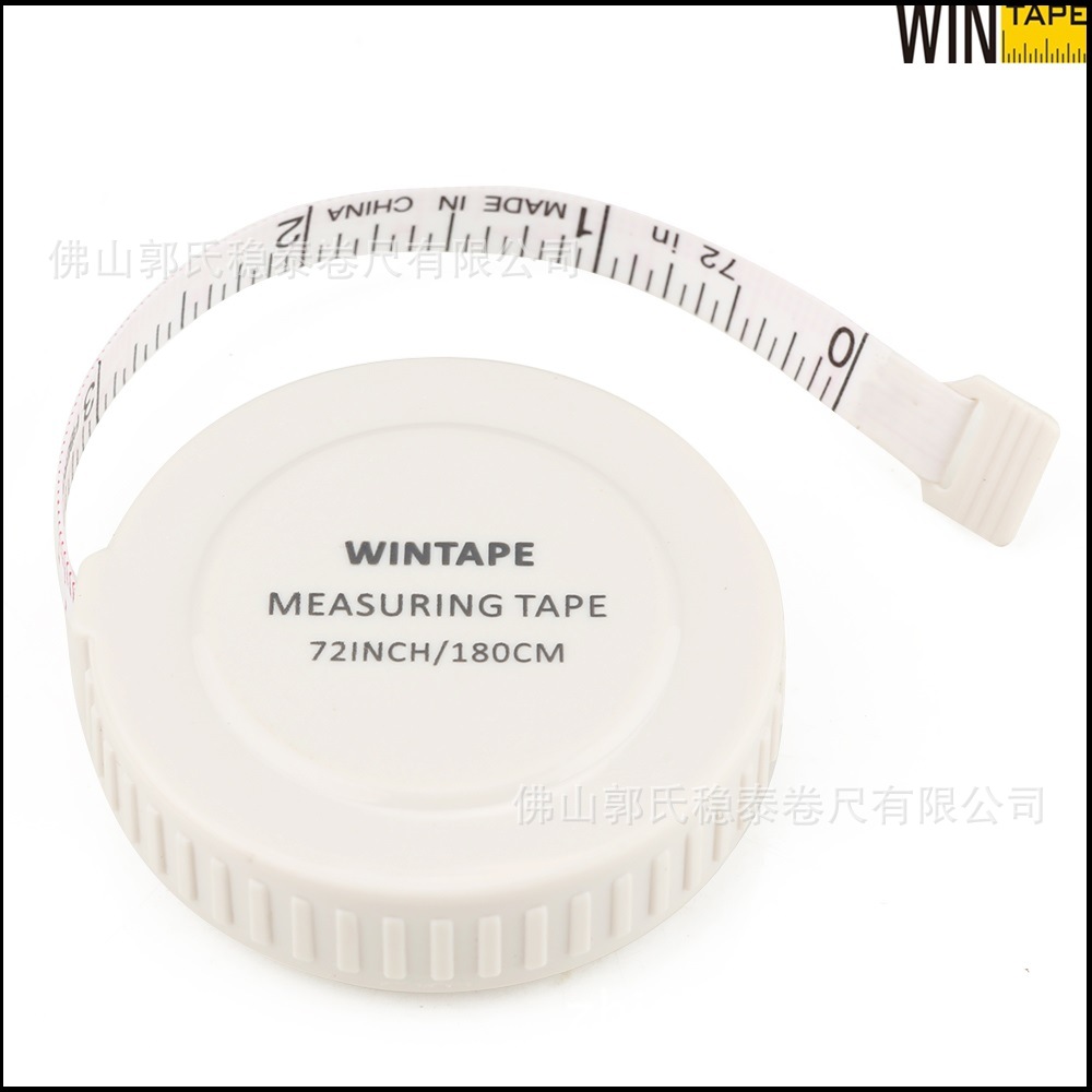 稳泰生产1.8米乳白色伸缩小卷尺 定 做LOGO英寸PVC皮尺