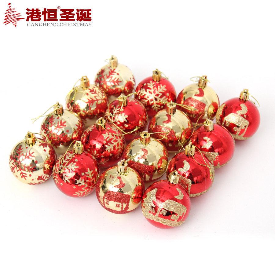 Bola de Navidad 16 cubos bola pintada juego de adornos navideños 4cm6cm8cm colgante decorativo de galvanoplastia brillante