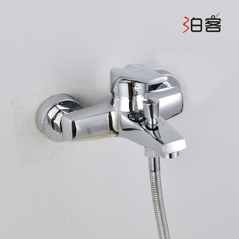 Copper triple bathtub faucet side open triple mixing faucet concealed shower shower mixing valve copper famous triple