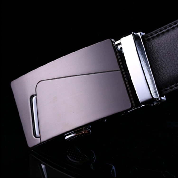 Men’s genuine leather ratchet belt, two‑layer cowhide, adjustable 110–125 cm