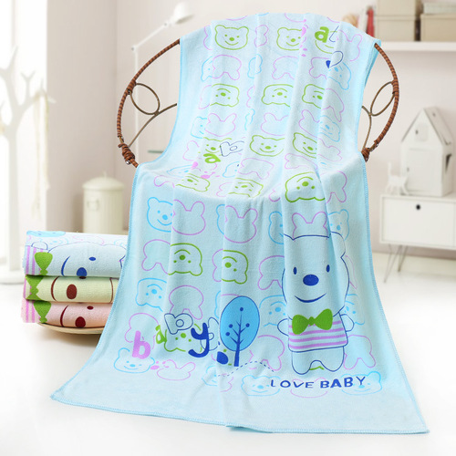Microfiber cartoon printed bath towel absorbent children's large towel bath wrap quick dry beach towel wholesale factory
