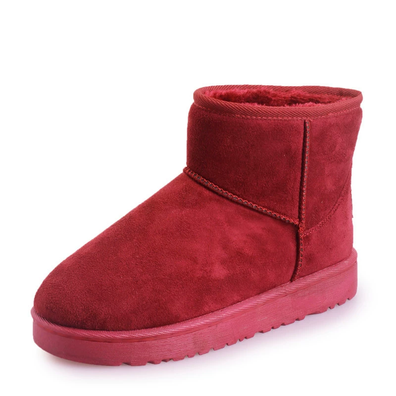2025 плоский каблук короткий стержень 5854 снеговые сапоги для женщин большого размера осень-зима новая плоская подошва, старое утонение бархатные теплые хлопковые ботинки
