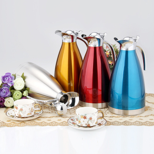 Manufacturer 304 stainless steel insulated kettle thermos European vacuum coffee pot household thermos gift