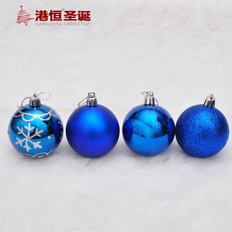 6cm pintado BOLA DE Navidad 4 Pack decoración del árbol de Navidad oro rosa brillante pintado BOLA DE Navidad de plástico mezclado