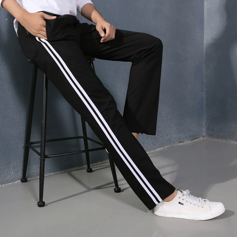 2019 новые свободные повседневные брюки, Молодежные мужские спортивные брюки, мужские брюки, Осенние тонкие прямые вязаные спортивные штаны