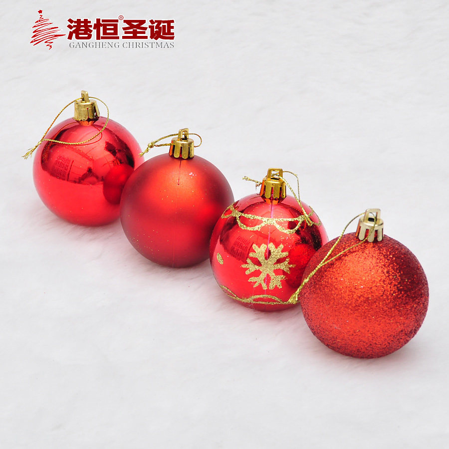 6cm pintado BOLA DE Navidad 4 Pack decoración del árbol de Navidad oro rosa brillante pintado BOLA DE Navidad de plástico mezclado