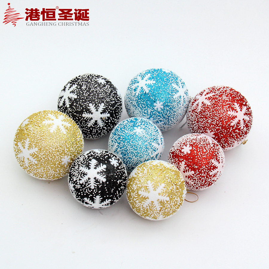 6cm8cm10cm espuma de copo de nieve BOLA DE Navidad decoración de Navidad suministros colgante decoración del árbol de Navidad Bola de gama alta