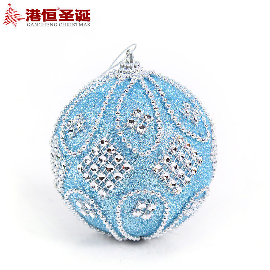 Nuevo 8cm espuma BOLA DE Navidad pegatinas hechas a mano perlas colgante decoraciones de Navidad decoración del árbol de Navidad BOLA DE Navidad
