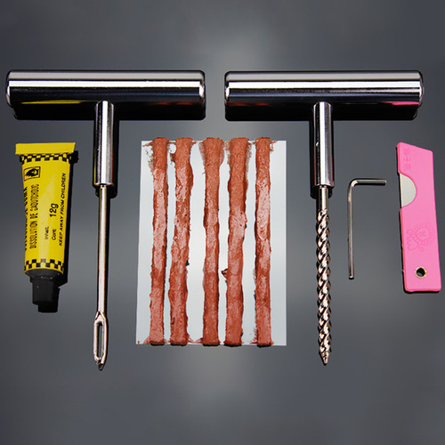 Car tire repair kit vacuum tire motorcycle electric bike rubber strip fast emergency repair set rubber glue liquid