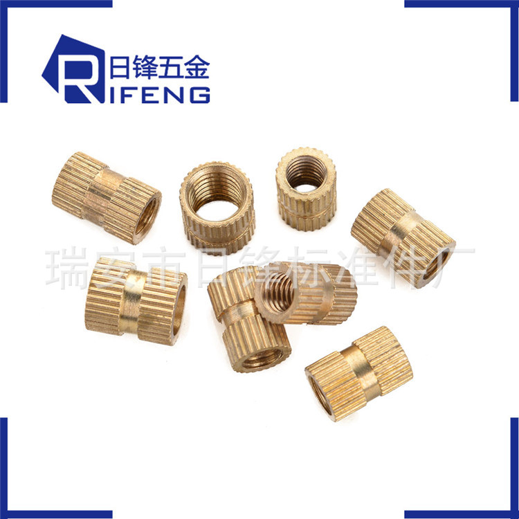铜螺母铜嵌件滚花铜螺母预埋铜螺母新能源车非标铜螺母加工