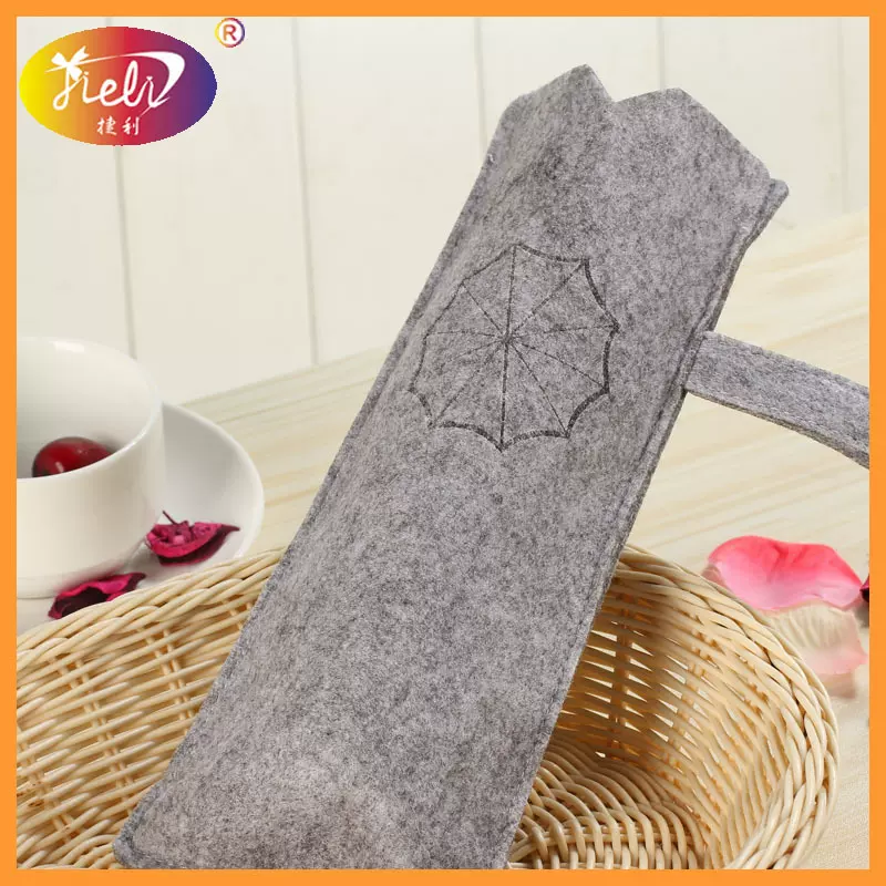 浅灰色毛毡布雨伞袋 世界杯帆布包毛毡布袋批发束口袋无纺