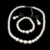 Classic necklace and earrings from pearl, bracelet, set for bride, European style, 3 piece set