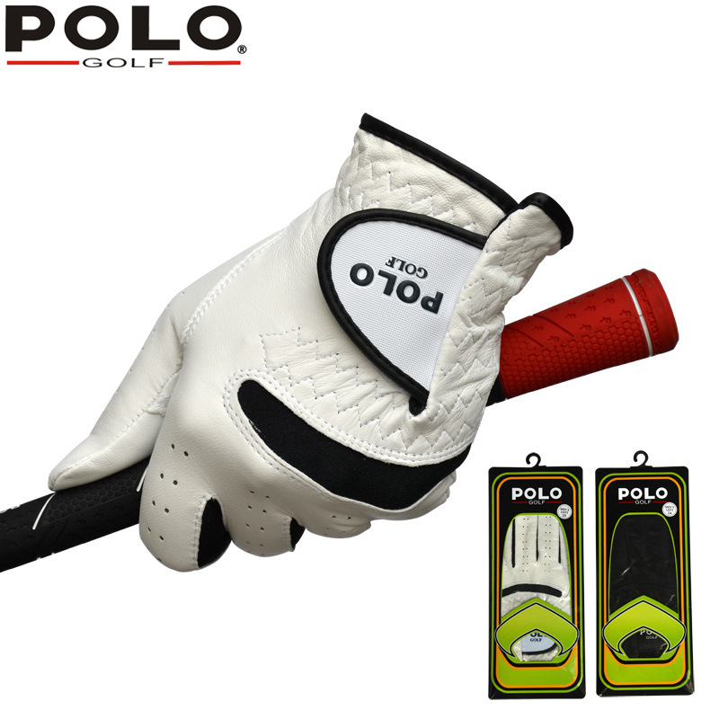 Polo New Golf Gloves for Men, Lambskin, Sheepskin, Breathable Microfiber Cloth, Single Soft Golf Glove