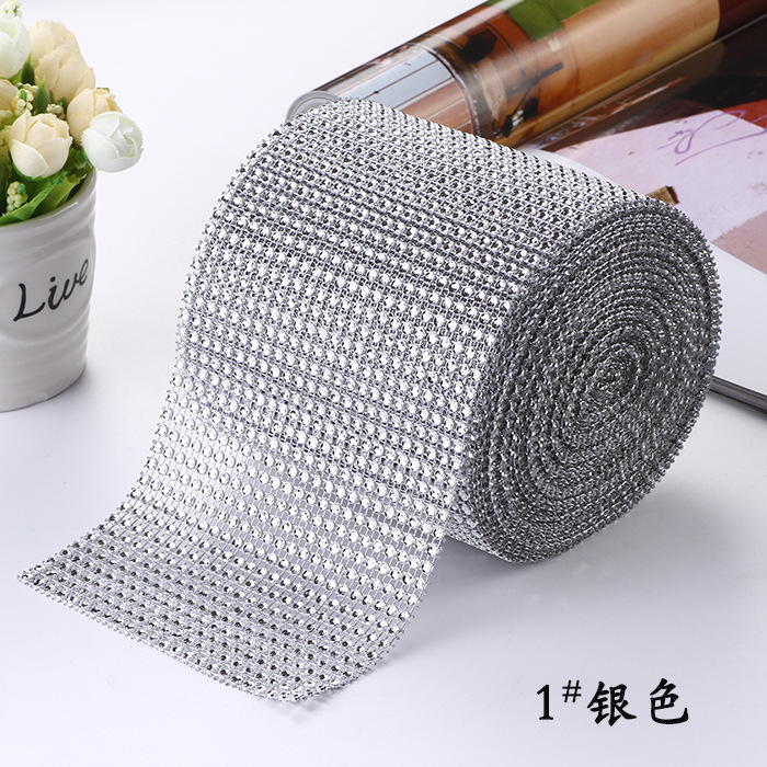 24 filas de taladro de malla de plástico hueco/taladro de línea/taladro de fila de 4mm/taladro de imitación, decoración navideña, artesanía, cortina