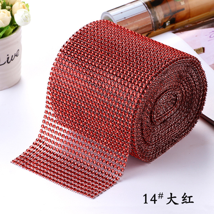 24 filas de taladro de malla de plástico hueco/taladro de línea/taladro de fila de 4mm/taladro de imitación, decoración navideña, artesanía, cortina