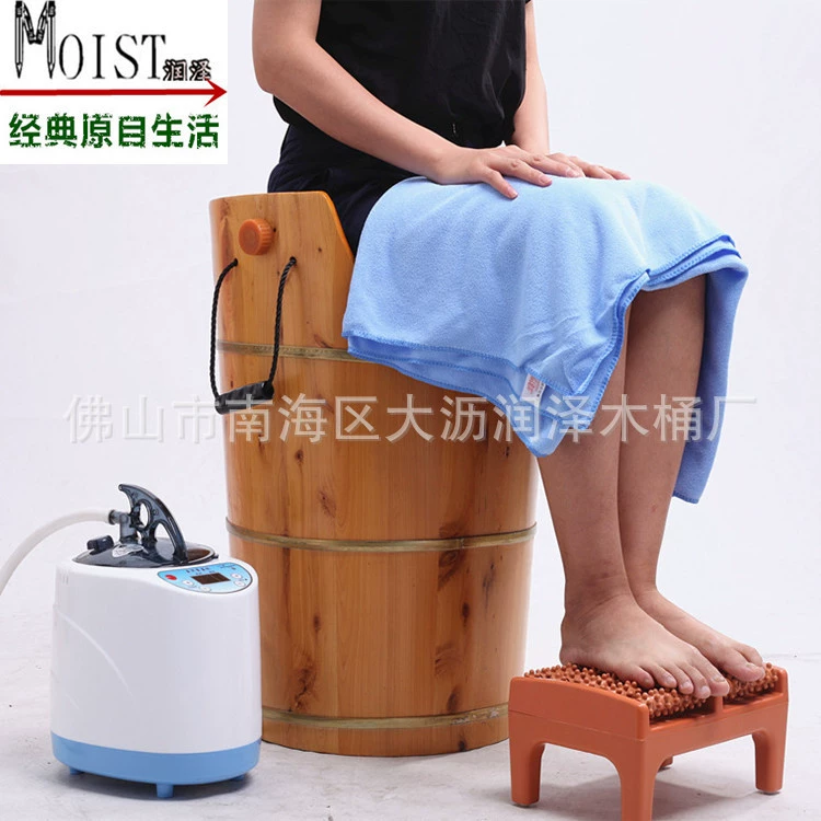 Рождествительно Cedar wood fumigation barrel multi-purpose gynecological fumigation barrel heightened foot bath barrel steam heating foot wash basin