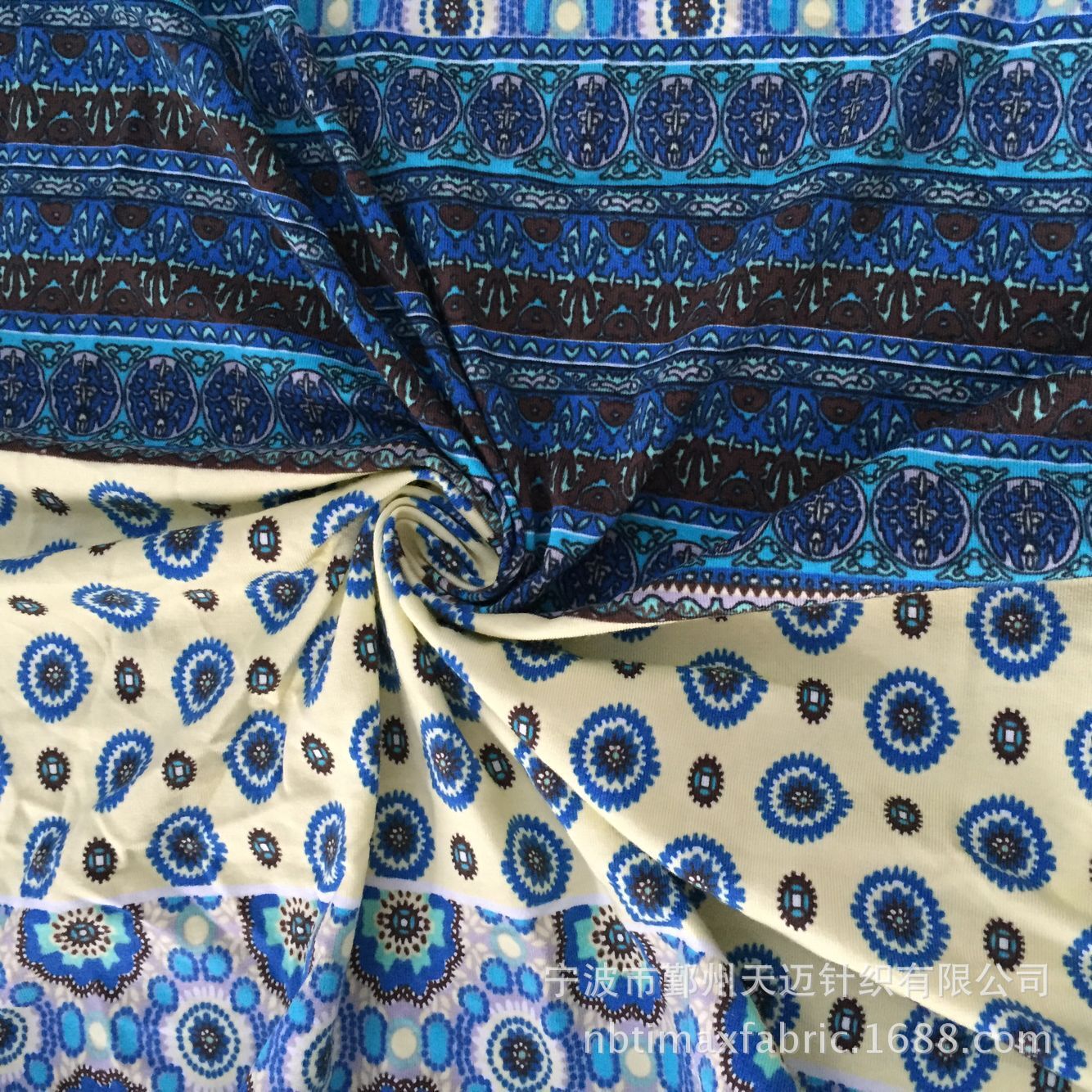 棉莫代尔氨纶弹力印花布活性印花布莫代尔分散印花布