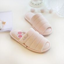 halluic 秋冬简约日系全棉家居拖鞋 静音情侣室内防滑棉拖鞋
