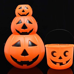 Halloween pumpkin lantern decoration supplies KTV bar nightclub kindergarten children's candy bucket pumpkin bucket wholesale