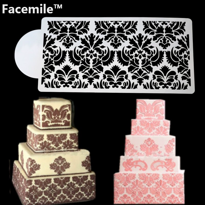 Торт Спрей Плесень края Необычные помадки плесень торт края тиснение плесень датский крем белка печать полые формы