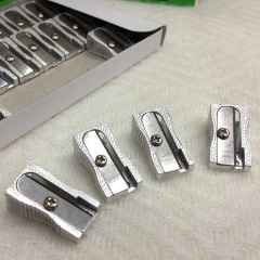 Factory direct supply creative aluminum alloy pencil sharpener single hole pencil sharpener bevel metal pencil sharpener pen plane student supplies