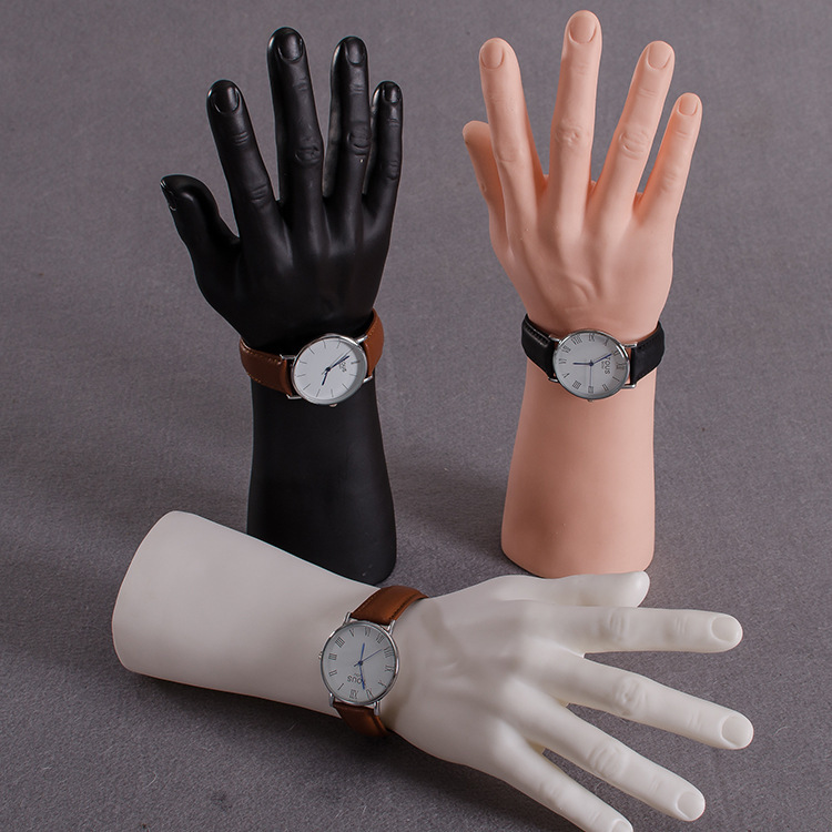 Men's Hand Model Props Vinyl Hollow Matte Hard Men's Watch Ring Industrial Labor Protection Gloves Model Men's Fake Hand