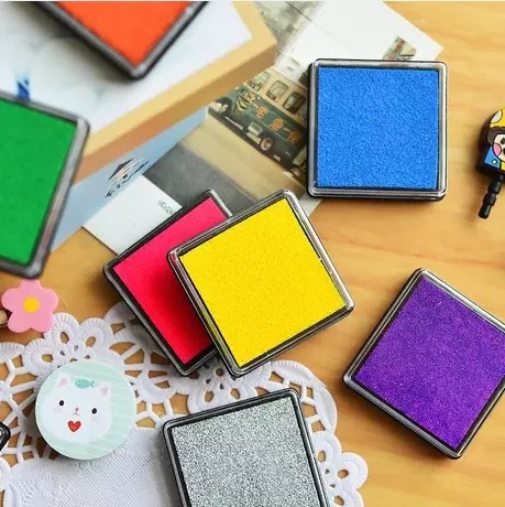 Niños 4*4 Color cuadrado impresión Mesa sello dedo pintura tinta almohadilla color de secado rápido a base de agua bebé almohadilla de tinta fabricante