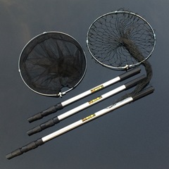 廠家批發鋁合金抄網 3節可伸縮定位抄網漁具垂釣用品可摺疊網頭